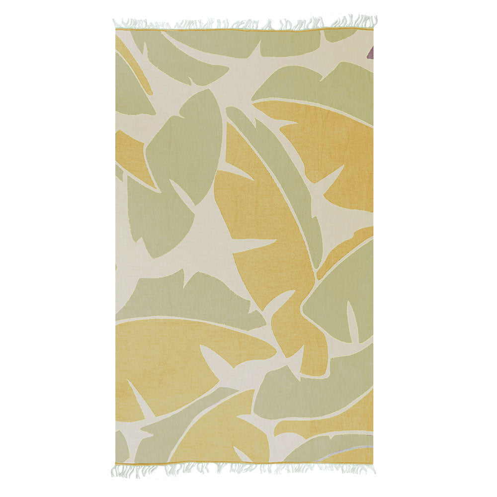 NIXY Botanica Turkish cotton beach towel with tropical leaf pattern