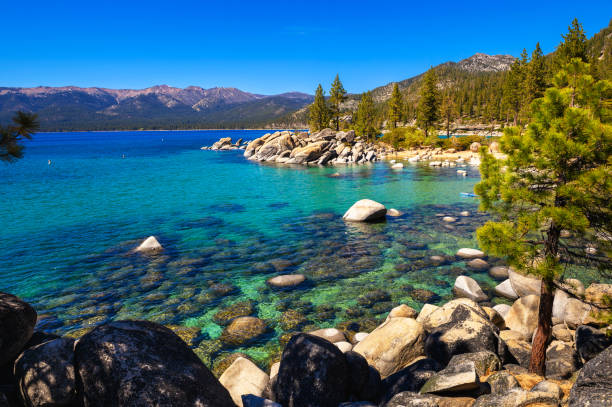 Photo of the calm waters of Lake Tahoe
