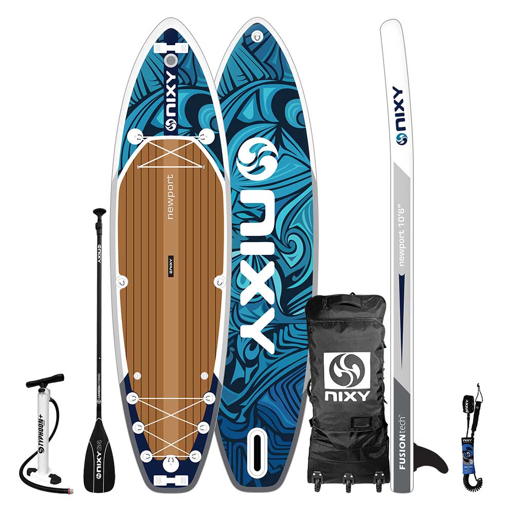 NIXY Newport G5 All-Around inflatable paddle board on calm water