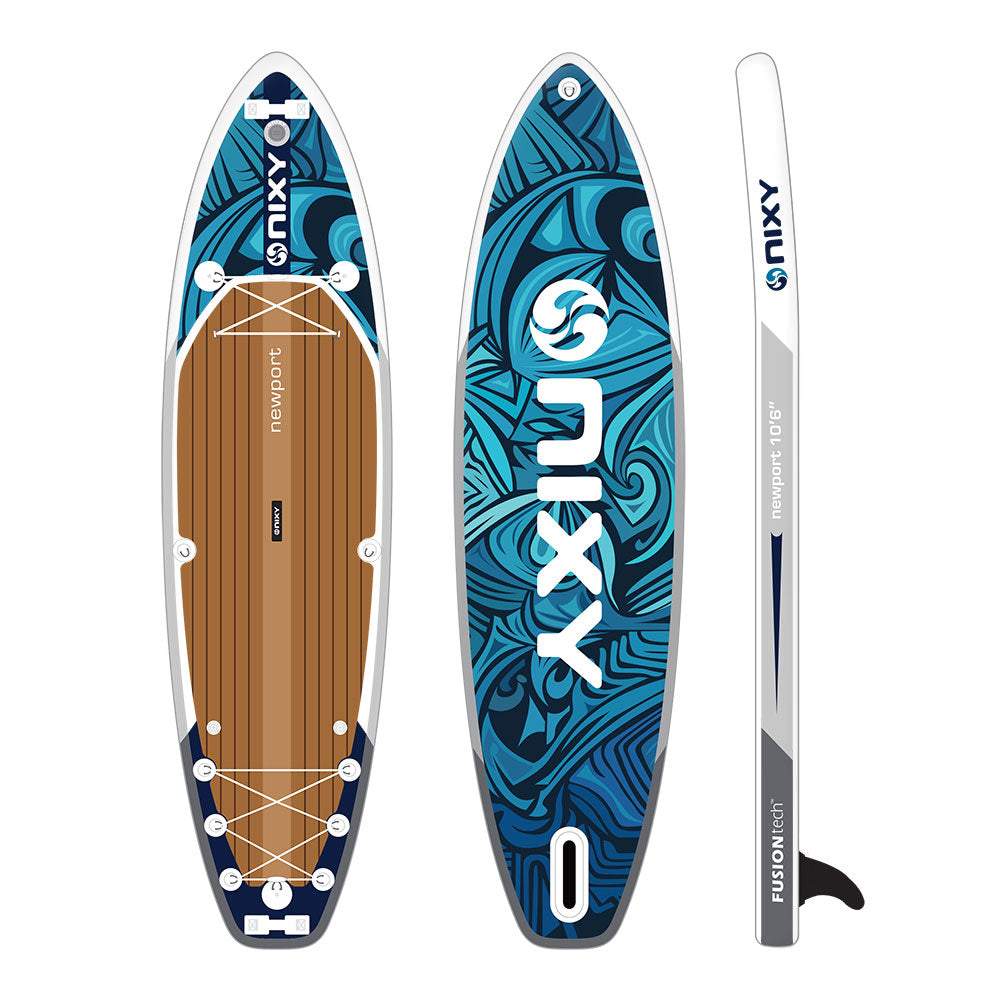 Digitized product photo of NIXY Newport G5 inflatable paddleboard with a white background