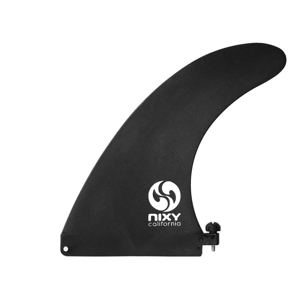 NIXY 9 inch Tool-less Stiff Center Fin, single center fin installed in a US fin box on a paddle board