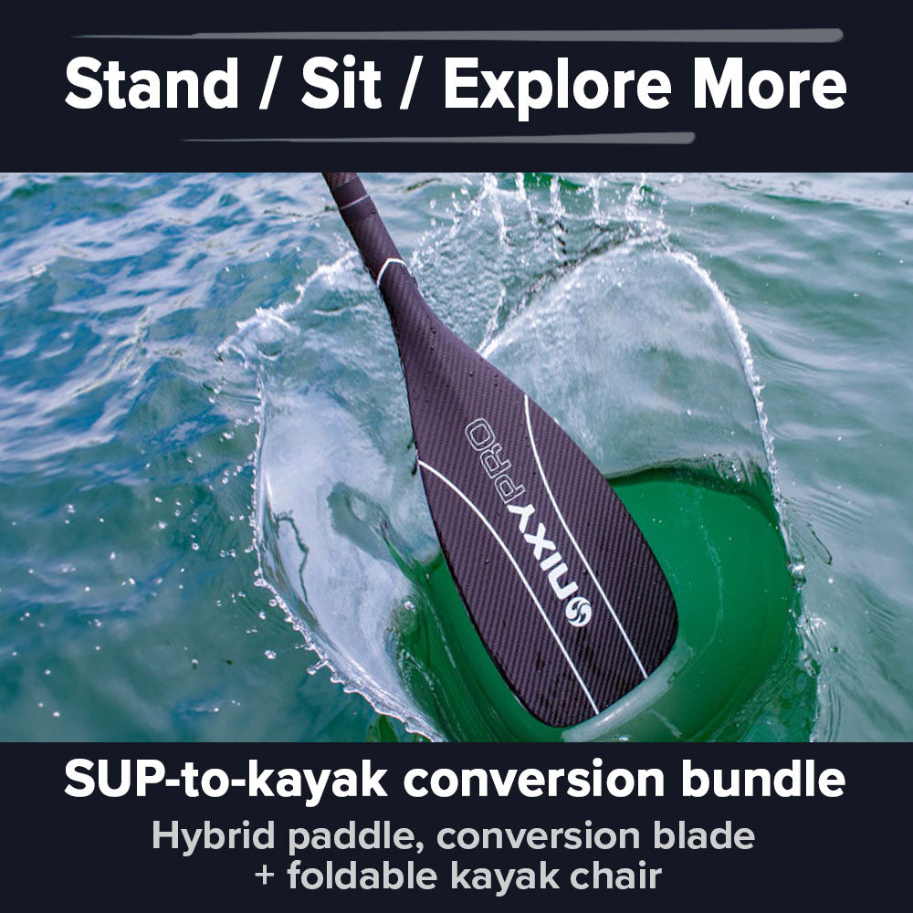 NIXY SUP to Kayak Conversion Bundle with hybrid paddle, conversion blade, and foldable kayak chair for Father’s Day