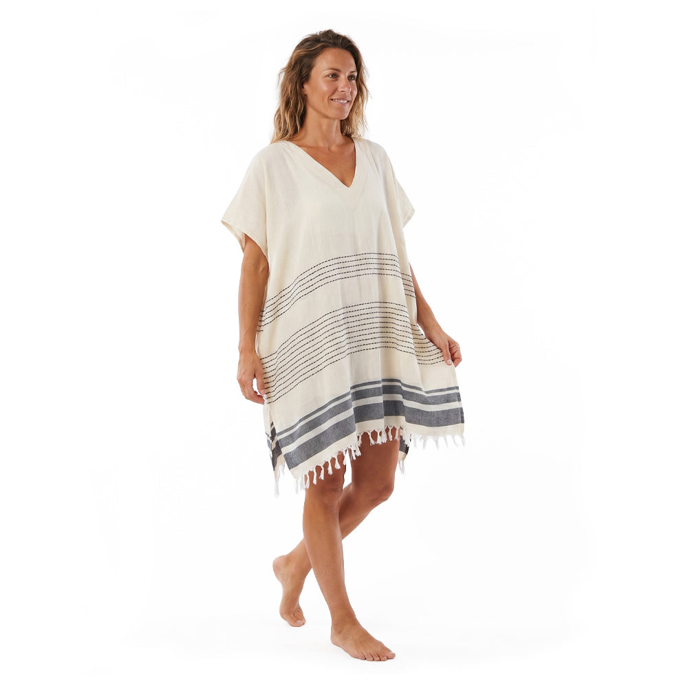 NIXY Turkish Cotton Beach Cover Up worn by female model with a white background