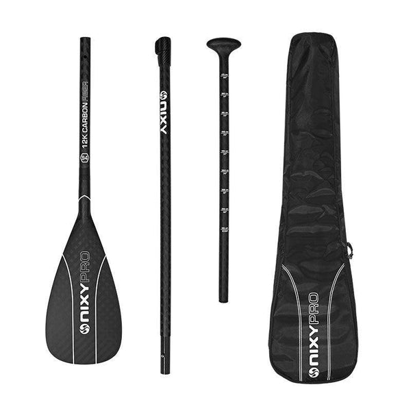 NIXY 12K Carbon Fiber SUP Paddle size 94 large blade, 3-piece adjustable ultra-lightweight paddleboard paddle for SUP touring and kayaking