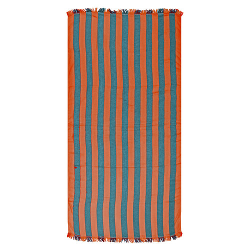 Striped Turkish towel on a white background