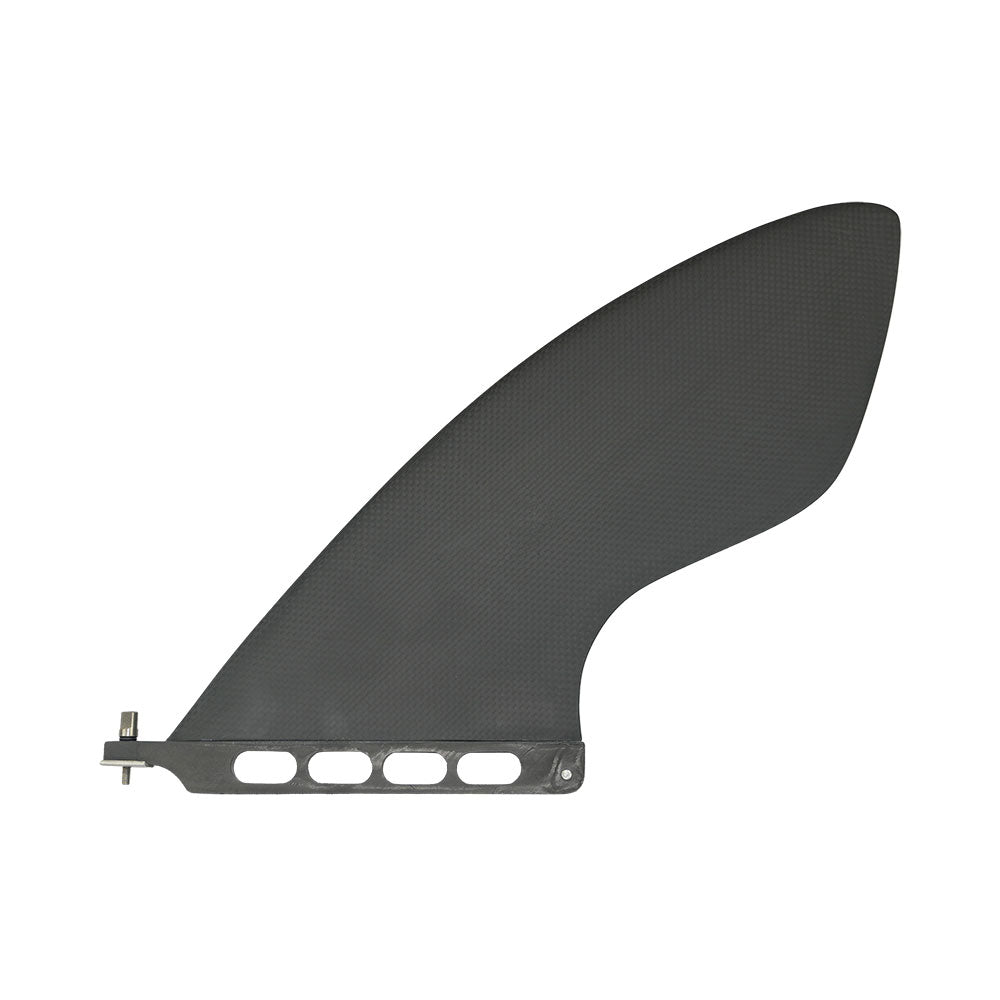 Ultralight prepreg carbon race fin Model 2 with fuller race profile and center cut outs for choppy open water