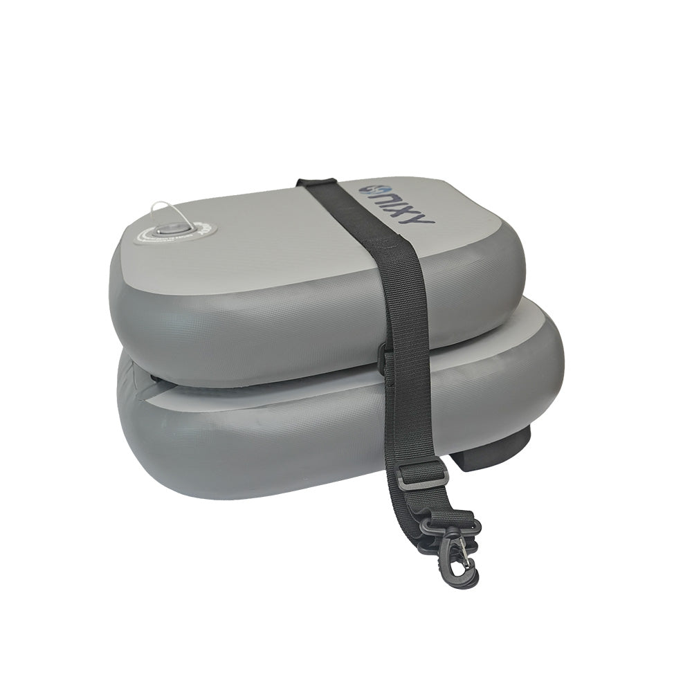 NIXY Inflatable Kayak Seat inflated and ready for use in an inflatable kayak