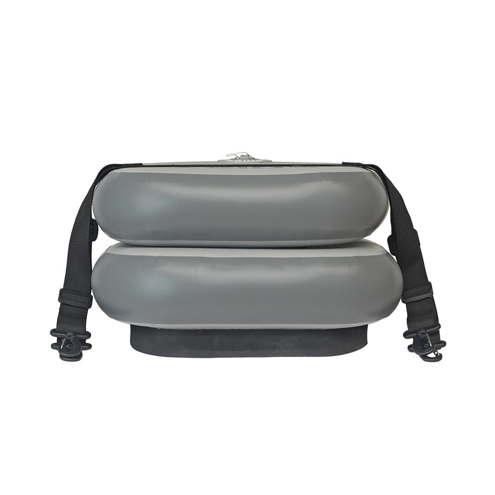 NIXY Inflatable Kayak Seat packs flat when deflated and weighs 3 pounds