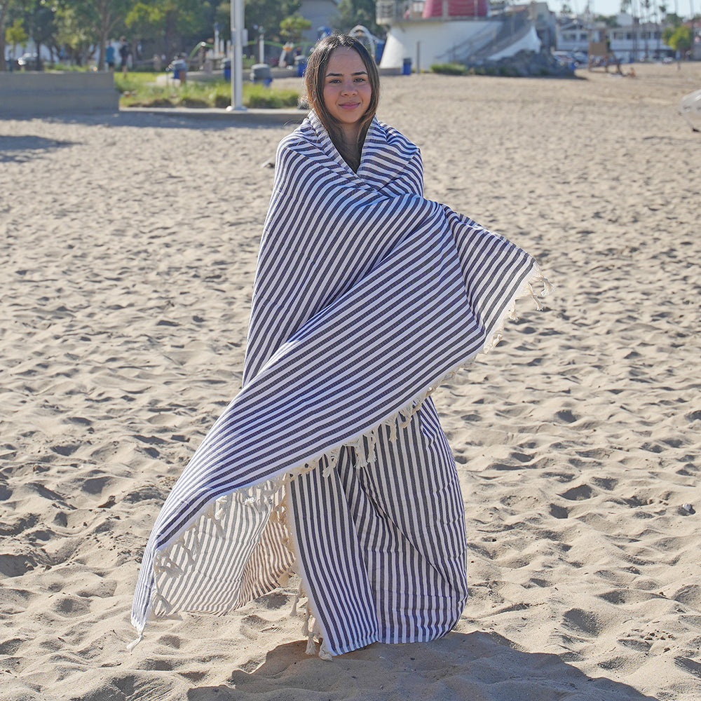 Mediterranean - Oversized Turkish Beach Towel Blanket