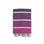 Close-up of the NIXY Rainbow Turkish Beach Towel weave and twisted fringe detail, 430 gsm 100% Turkish cotton