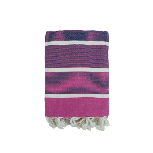 Close-up of the NIXY Rainbow Turkish Beach Towel weave and twisted fringe detail, 430 gsm 100% Turkish cotton