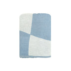 Close-up of the NIXY Squares Recycled Turkish Beach Towel in Light Blue, 100% recycled Turkish cotton weave