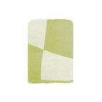 Close-up of the NIXY Squares Recycled Turkish Beach Towel in Lime, 100% recycled Turkish cotton weave