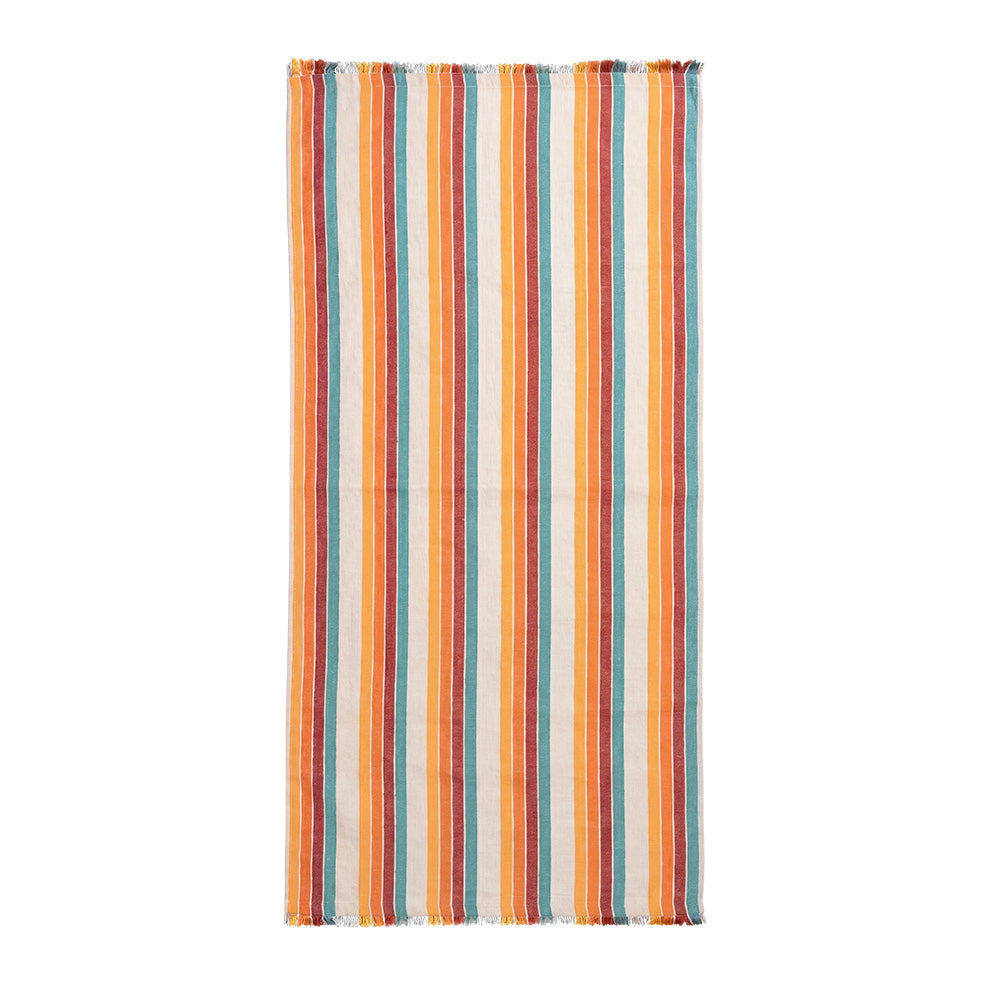 Vintage Turkish Beach Towel styled view, extra-long 75 inch Turkish cotton