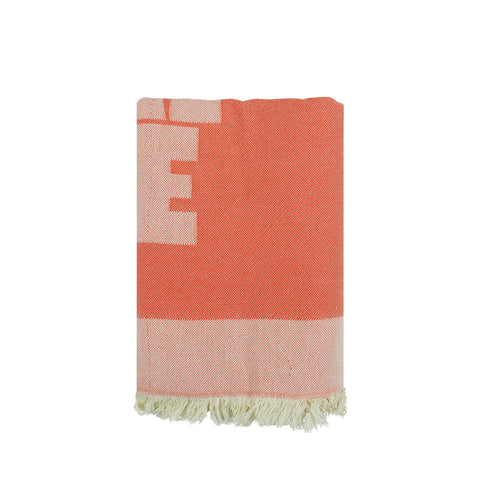 Close-up of the NIXY Surf Turkish Beach Towel 390 gsm Turkish cotton weave and fringe detail