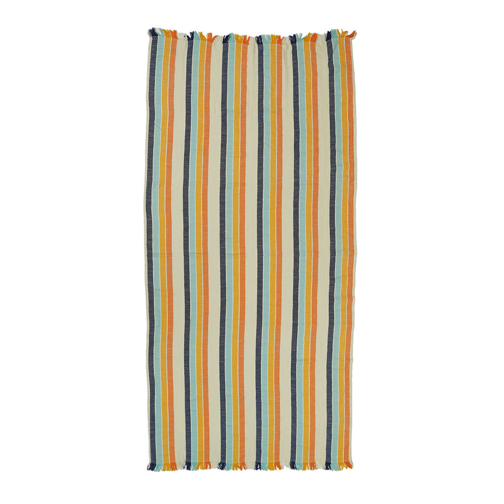 NIXY Vintage Turkish Beach Towel laid flat on a white background, 75 inch extra-long 310 gsm lightweight 100% Turkish cotton