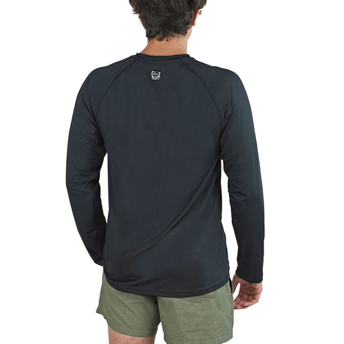 NIXY Men's Black Long Sleeve Rash Guard UPF 50+ Sun Protection Swim Shirt Back View