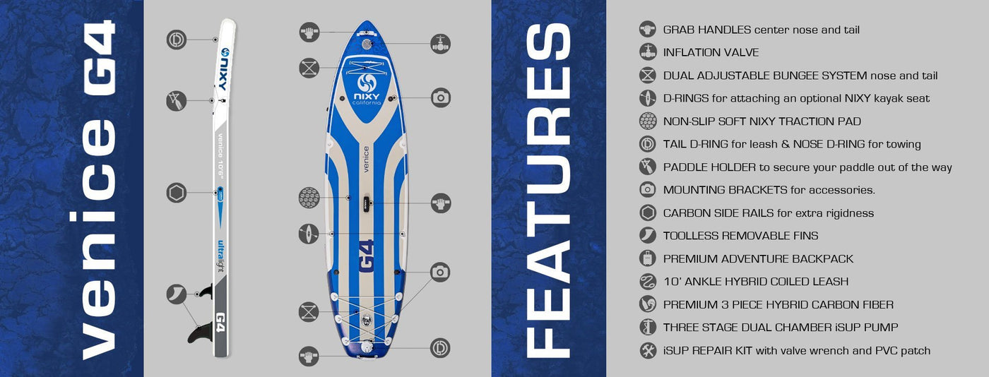 Venice G4 Cruiser / Yoga Paddle Board Features
