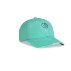 NIXY DAP Vintage Washed Cotton Dad Hat in Aqua Front 3/4 Angle View