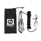 NIXY Anchor alongside the included portable carry bag easy attach with a white background.