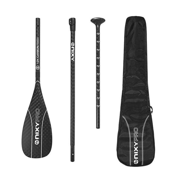 NIXY 3-Piece Carbon Fiber SUP Paddle with 88 sq in standard blade, adjustable lightweight paddleboard paddle for SUP, touring, and kayaking