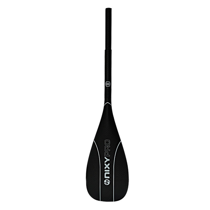 NIXY 2-Piece Kayak 100% Carbon Fiber Pro Paddle side view with 88 sq in standard blade, lightweight kayak paddle for paddleboard to kayak conversion