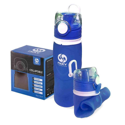 NIXY Collapsible Water Bottle in blue