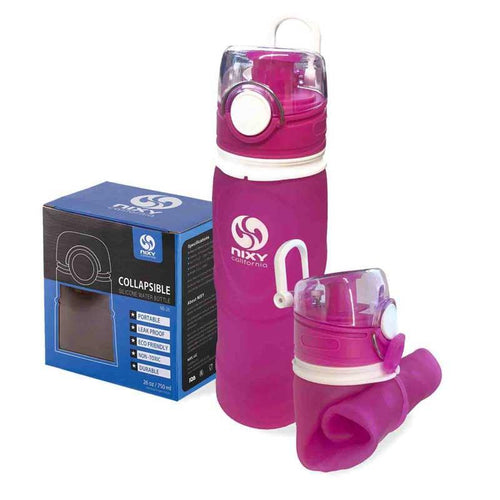 NIXY Collapsible Water Bottle in pink